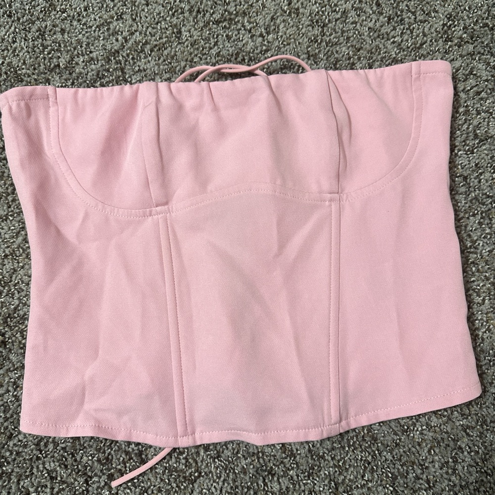 Pink Strapless Corset Top
